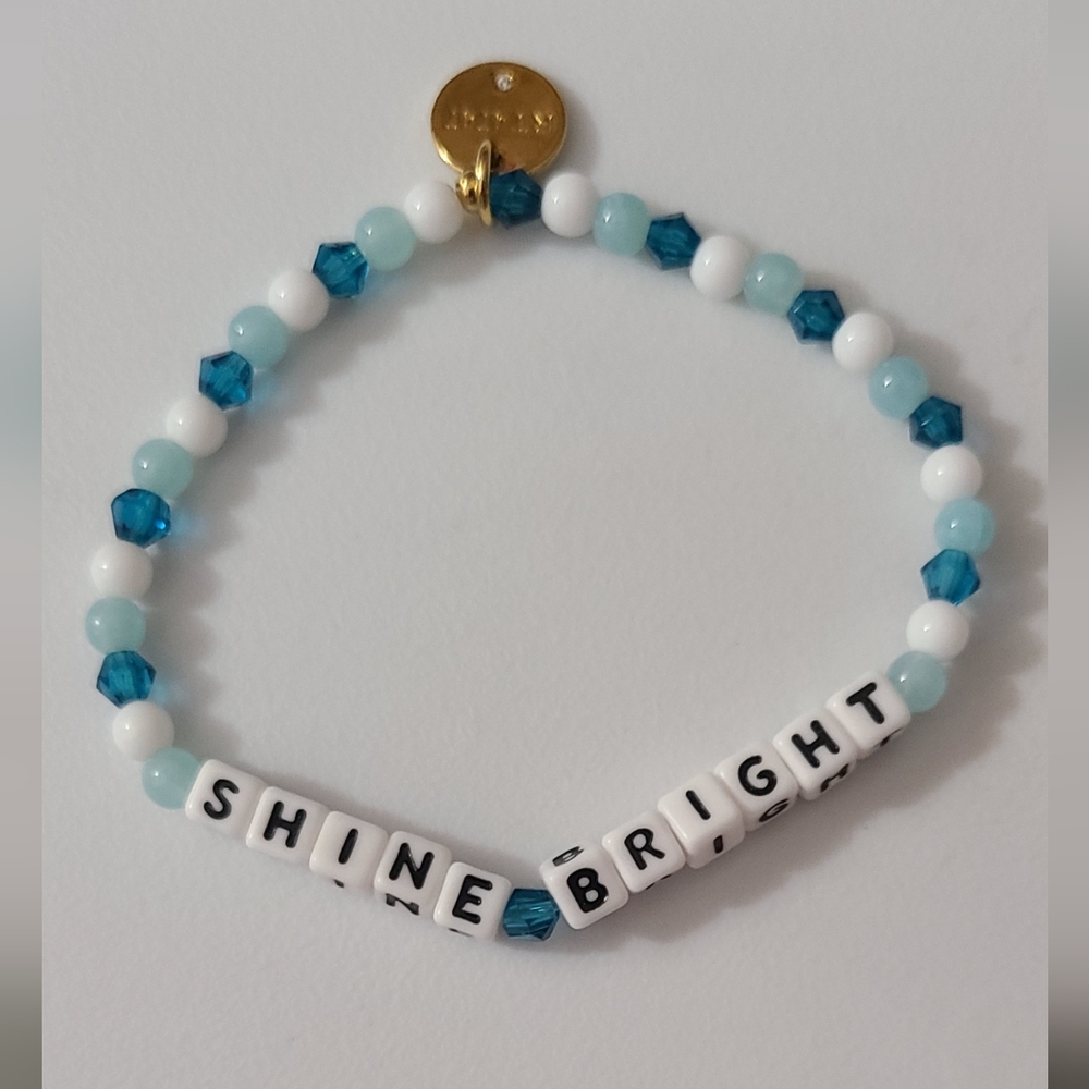 Little Words Project LWP Bracelet Shine Bright Blue White EUC jewelry Gift